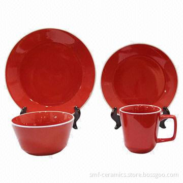 16pcs Ceramic Dinnerware Set, Glazed, FDA, 84/500/EEC, LFGB Standards